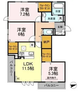 D-room紗都【303号室】の間取り