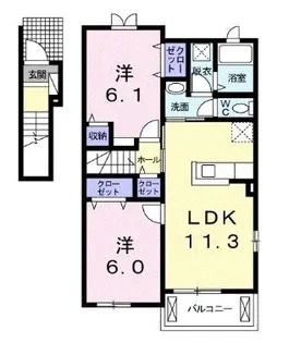 メゾン雅 A【201号室】の間取り
