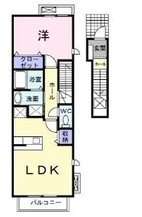 ヴァルト フォルネB【201号室】の間取り