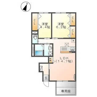 アルページュ【102号室】の間取り
