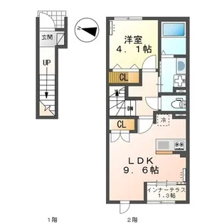 オキグレイス【203号室】の間取り