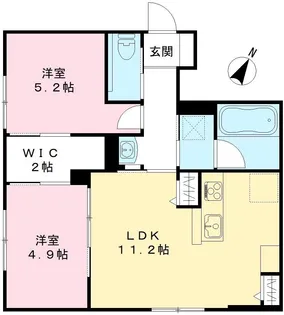 ソレイユ光【101号室】の間取り
