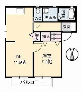サザンコーポラス C棟【101号室】の間取り
