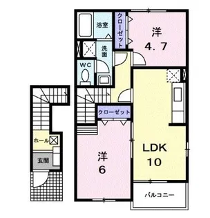 マッシュルームB【203号室】の間取り