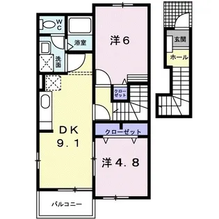 ビアンコ ネロA【203号室】の間取り
