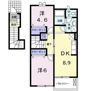アンソレイエ【202号室】の間取り