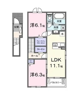 門田町アパート【202号室】の間取り