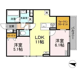 ベルヴィオラ西深津【305号室】の間取り