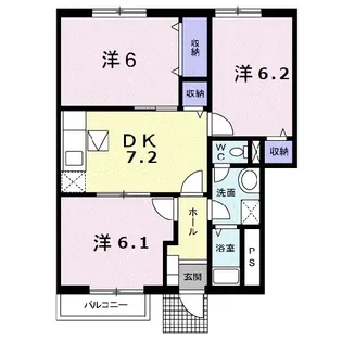 グランドソレーユ A【103号室】の間取り