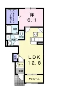 リヴァーサ美の浜【102号室】の間取り