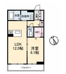 グランベレオ西新涯【206号室】の間取り