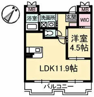nfツインズ B棟【105号室】の間取り
