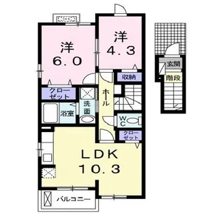 ブランシュ プロスペレA【202号室】の間取り