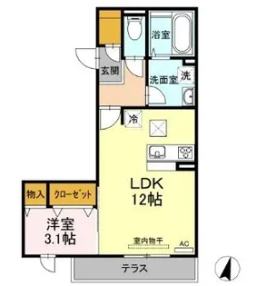 フレッチェ・ボスコⅢ【101号室】の間取り