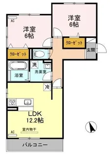 ポートサイドヴィラ Ⅱ【303号室】の間取り