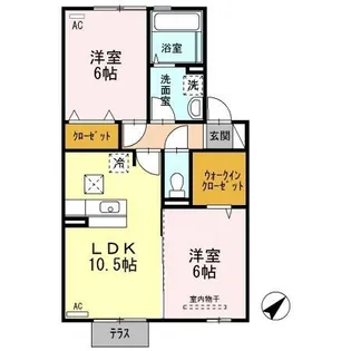 アクイーユ【102号室】の間取り