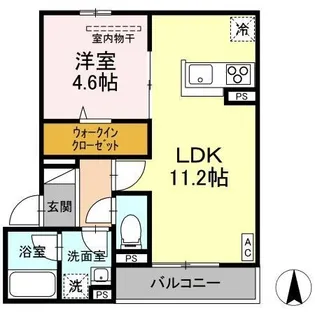 ラフィネ西桜町【201号室】の間取り