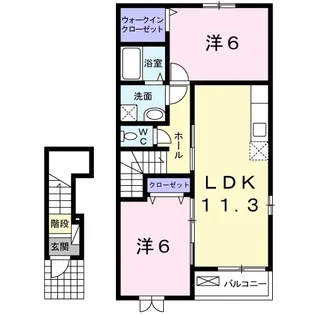 フェリーチェ【204号室】の間取り