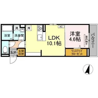 メラヴィリア昭和町【102号室】の間取り