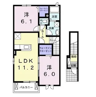 カルモ【201号室】の間取り