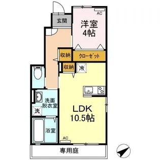 ミーティア B棟【101号室】の間取り