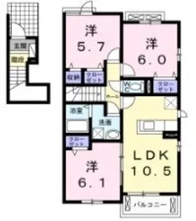 ポルト【201号室】の間取り