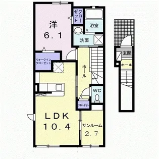 クロシェット【203号室】の間取り