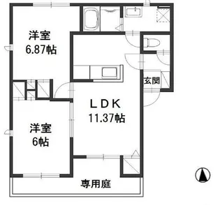 ヴィラ入江【102号室】の間取り
