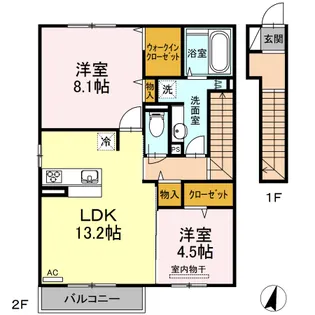 アイメゾン【206号室】の間取り