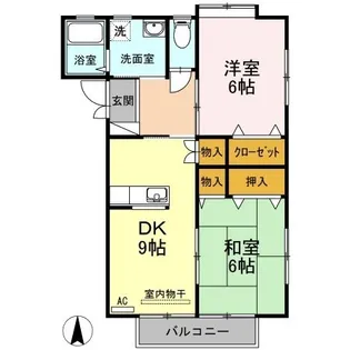 ラフィーネ B棟【202号室】の間取り