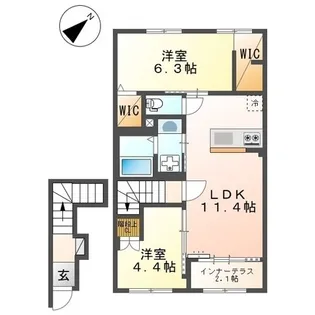 スターテラスⅡ L瀬戸【205号室】の間取り