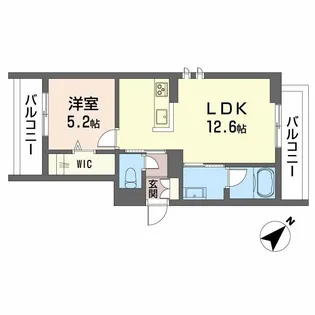 プティ サーブル【201号室】の間取り