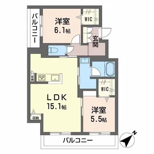 プティ サーブル【303号室】の間取り