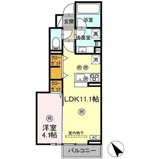 セレーナ引野【101号室】の間取り