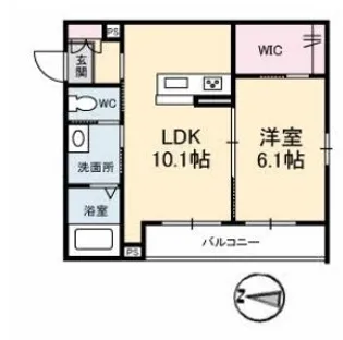 グランベレオ今津【105号室】の間取り