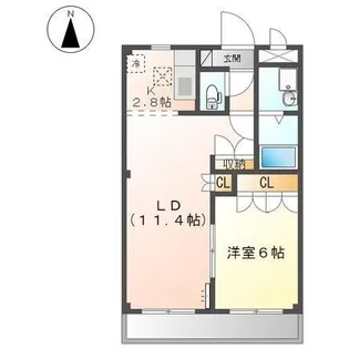 メゾンソレイユ【106号室】の間取り