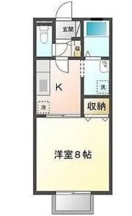 ドゥ・セナクール B【202号室】の間取り