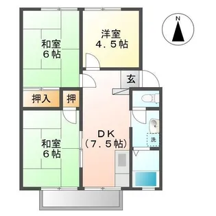 パナハイツ福永 A【203号室】の間取り