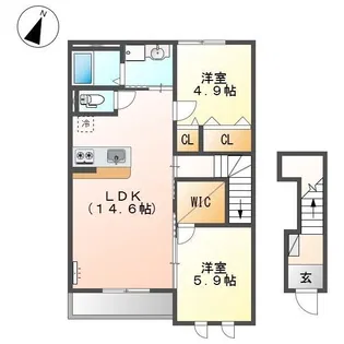 アムール【201号室】の間取り