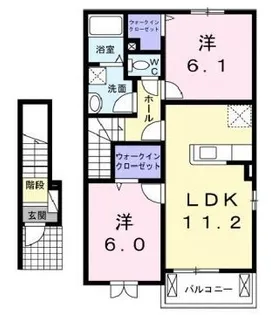 フォレストリー駅家A【203号室】の間取り