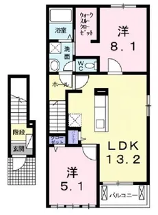 プラムガーデンⅡC【202号室】の間取り
