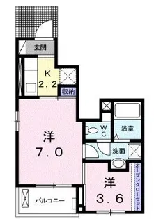 エスプランドル【104号室】の間取り