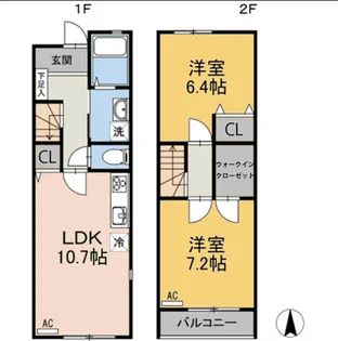 アルヴィータB棟【108号室】の間取り