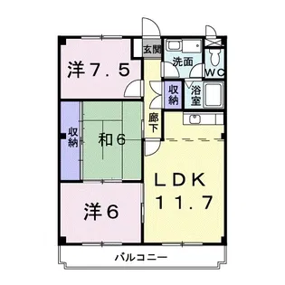 レジデンス延広【202号室】の間取り