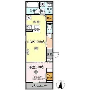 リベルテ手城【101号室】の間取り