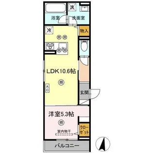リベルテ手城【201号室】の間取り