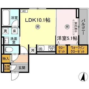 リベルテ手城【102号室】の間取り