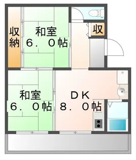 ビレッジハウス能島1号棟【407号室】の間取り