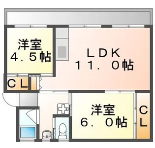 ビレッジハウス能島2号棟【501号室】の間取り