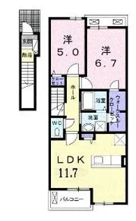 エミネンス C【202号室】の間取り